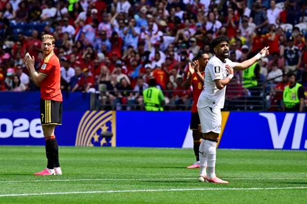 Belgium vs Egypt - 2026 FIFA World Cup, WM, Weltmeisterschaft, Fussball SEATTLE, USA - JUNE 15 : De Bruyne Kevin forward of Belgium missing an opportunity during the FIFA World Cup 2026 Group G match between Belgium and Egypt at the Lumen Field stadium on June 15, 2026 in Seattle, USA, 15 06 2026 Seattle United States of America  Copyright: xJanxDexMeuleneirx