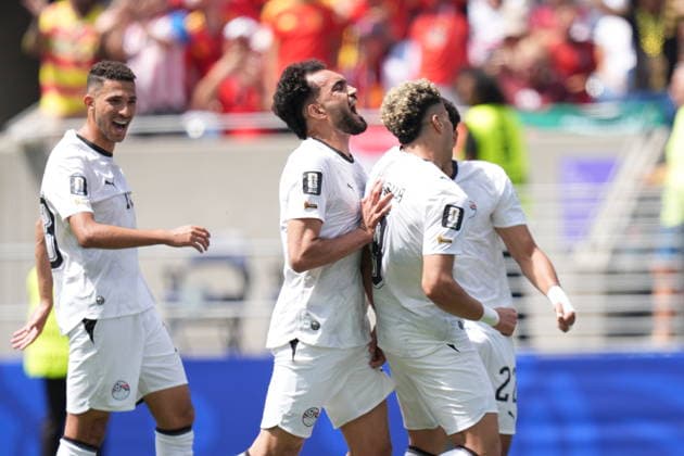 Belgium v Egypt - FIFA World Cup, WM, Weltmeisterschaft, Fussball 2026 - Group G SEATTLE, UNITED STATES - JUNE 15: Emam Ashour of Egypt celebrates after scoring a goal during the 2026 FIFA World Cup First Stage Group G match between Belgium and Egypt at Lumen Field (Seattle Stadium) in Seattle, Washington, United States on June 15, 2026. Ercin Erturk Anadolu Washington United States. Editorial use only. Please get in touch for any other usage.  Copyright: x2026xAnadoluxErcinxErturkx