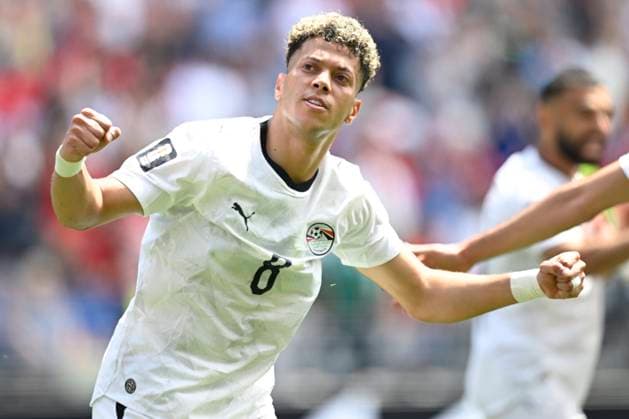 Belgium vs Egypt - 2026 FIFA World Cup, WM, Weltmeisterschaft, Fussball SEATTLE, USA - JUNE 15 : Ashour Emam midfielder of Egypt celebrates scoring the opening goal during the FIFA World Cup 2026 Group G match between Belgium and Egypt at the Lumen Field stadium on June 15, 2026 in Seattle, USA, 15 06 2026 Seattle United States of America  Copyright: xNicoxVereeckenx