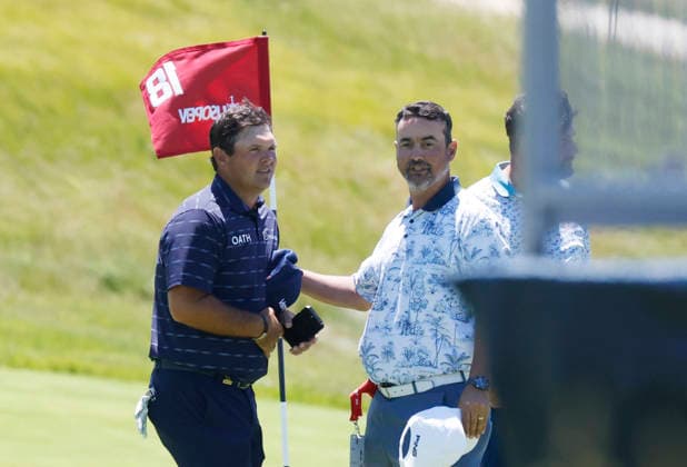 Patrick Reed plays a practice round on the Monday before the 126th U.S. Open Golf Championship at Shinnecock Hills Golf Club on Monday, June 15, 2026 in Southampton, New York.  NYP20260615313 JOHNxANGELILLO