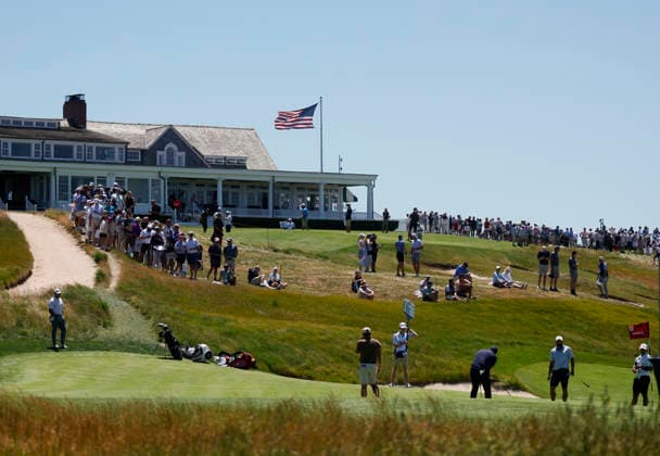 Players practice putting while playing in a practice round on the Monday before the 126th U.S. Open Golf Championship at Shinnecock Hills Golf Club on Monday, June 15, 2026 in Southampton, New York.  NYP20260615314 JOHNxANGELILLO