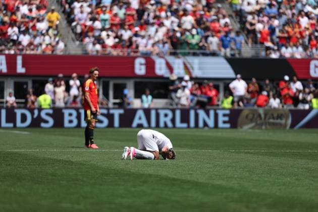 Belgium v Egypt Group G - FIFA World Cup, WM, Weltmeisterschaft, Fussball 2026 SEATTLE, WASHINGTON - JUNE 15: SEATTLE, WASHINGTON JUNE 15: Egypt s Emam Ashour (8) celebrates after scoring the opening goal during the FIFA World Cup 2026 Group G match between Belgium and Egypt at Seattle Stadium on June 15, 2026, in Seattle, Washington, USA. WASHINGTON United States of America Copyright: x xMohamedxGamalxTageldinx xJNAxPressx