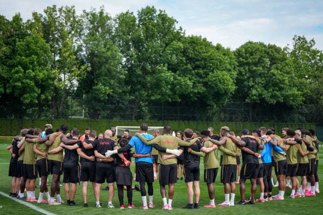 June 15, 2026, Vancouver, Bc, CANADA: Canada players gather together during a FIFA World Cup, WM, Weltmeisterschaft, Fussball soccer training session, in Vancouver, on Monday, June 15, 2026. Canada News - June 15, 2026  - ZUMAc35_ 20260615_zaf_c35_092 Copyright: xDarrylxDyckx