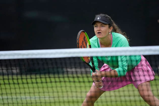 Lexus Nottingham Open - Day One Jesika Maleckova of the Czech Republic competes during the round of 16 doubles match at the 2026 Lexus Nottingham Open Women s tennis tournament at the Nottingham Tennis Centre in Nottingham, England, on June 15, 2026. Nottingham Great Britain United Kingdom  Copyright: xOwenxHammondx originalFilename:hammond-2026lexu260615_npNcI.jpg