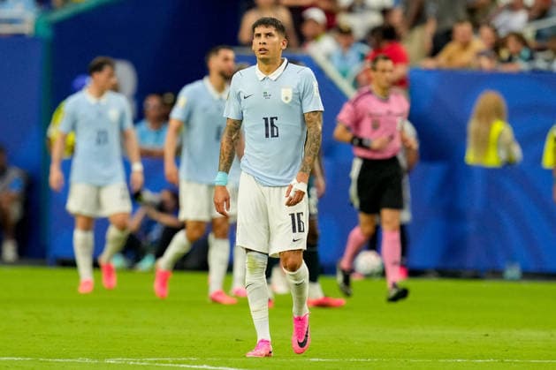 Mathias Olivera of Uruguay looks on during the 2026 FIFA World Cup Group H match between Saudi Arabia and Uruguay at Miami Stadium on June 15, 2026, in Miami, United States. Photo by Alex Gottschalk, DeFodi Images,detected_source_language