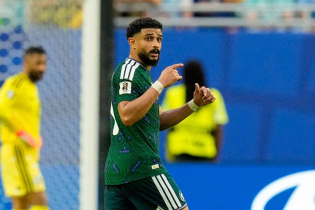 Abdulelah Alamri of Saudi Arabia gestures during the 2026 FIFA World Cup Group H match between Saudi Arabia and Uruguay at Miami Stadium on June 15, 2026, in Miami, United States. Photo by Alex Gottschalk, DeFodi Images,detected_source_language