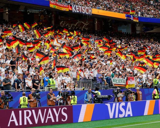 June 14, 2026, Houston, Texas, USA: Germany fans wave flags and cheer from the stands during the 2026 FIFA World Cup, WM, Weltmeisterschaft, Fussball Group E match between Germany and CuraoÂßao at Houston Stadium on June 14, 2026 in Houston, Texas. Houston USA - ZUMAa325 20260614_zsa_a325_060 Copyright: xDavidxBalleringxIix