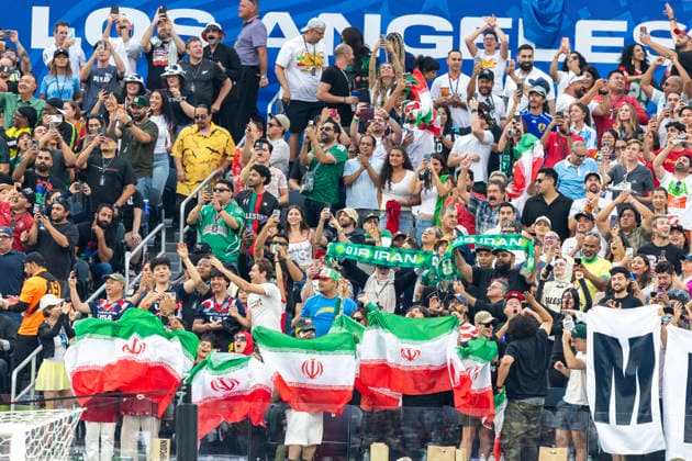 June 15, 2026, Los Angeles, California, USA: IR Iran fans celebrate after Ramin Rezaeian (23) scoring against the New Zealand during the FIFA World Cup, WM, Weltmeisterschaft, Fussball Group G soccer match at SoFi Stadium in Inglewood, Calif., Monday, June 15, 2026. World Cup 2026: IR Iran Vs New Zealand  - ZUMAc68_ 20000101_zaf_c68_100 Copyright: xRingoxChiux