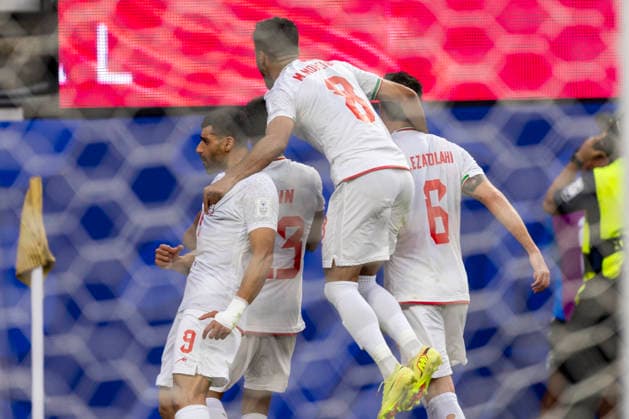 June 15, 2026, Los Angeles, California, USA: IR Iran celebrates after Ramin Rezaeian (23) scoring against the New Zealand during the FIFA World Cup, WM, Weltmeisterschaft, Fussball Group G soccer match at SoFi Stadium in Inglewood, Calif., Monday, June 15, 2026. World Cup 2026: IR Iran Vs New Zealand  - ZUMAc68_ 20000101_zaf_c68_105 Copyright: xRingoxChiux