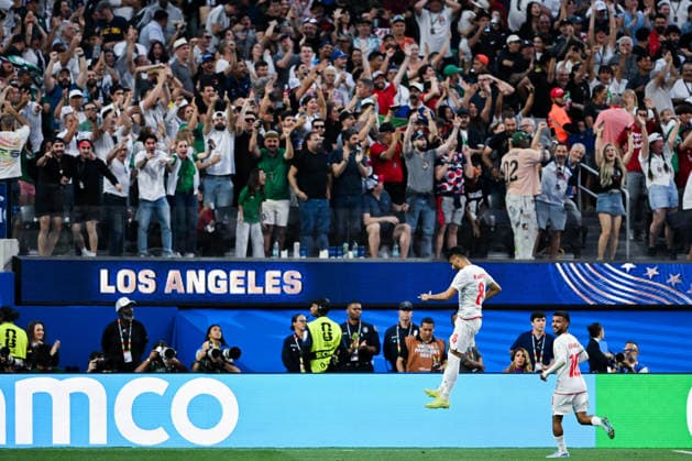 Mohammad Mohebi of IR Iran celebrates after scoring the team s second goal during a FIFA Men’s World Cup 2026 Group Stage football match between Iran and New Zealand at Los Angeles Stadium, in Inglewood on June 15th 2026 (Photo by Nayra Halm SPP)  Copyright: xNayraxHalm SPPx Sportspressphoto_SPR167608