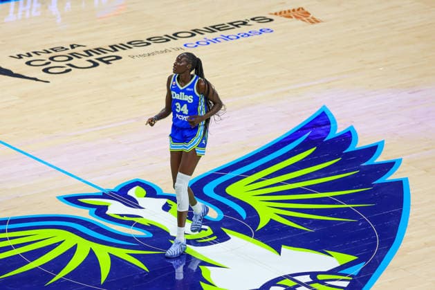 June 15, 2026, Arlington, Texas, USA: ARLINGTON, TX : Dallas Wings forward Awak Kuier (34) during their Commissioner CupÃ¢â‚¬â ¢s game against the Las Vegas Aces at College Park Center in Arlington on Wednesday night. Arlington USA - ZUMAm257 20260615_zsp_m257_012 Copyright: xBrianxMcLeanx
