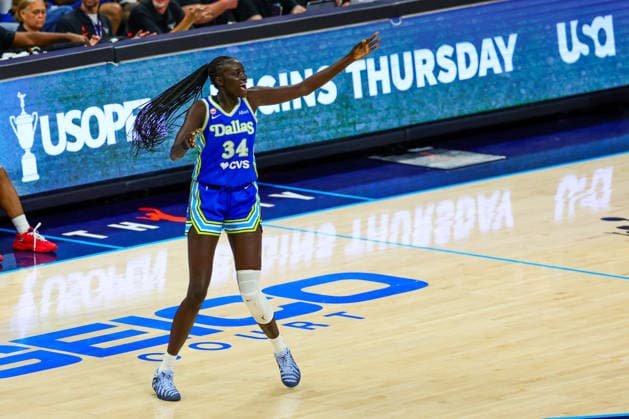 June 15, 2026, Arlington, Texas, USA: ARLINGTON, TX : Dallas Wings forward Awak Kuier (34) during their Commissioner CupÃ¢â‚¬â ¢s game the Las Vegas Aces at College Park Center in Arlington on Wednesday night. Arlington USA - ZUMAm257 20260615_zsp_m257_014 Copyright: xBrianxMcLeanx