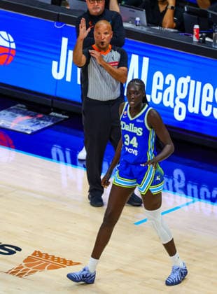 June 15, 2026, Arlington, Texas, USA: ARLINGTON, TX : Dallas Wings forward Awak Kuier (34) during their Commissioner CupÃ¢â‚¬â ¢s game against the Las Vegas Aces at College Park Center in Arlington on Wednesday night. Arlington USA - ZUMAm257 20260615_zsp_m257_019 Copyright: xBrianxMcLeanx