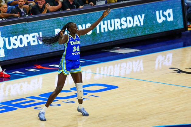 June 15, 2026, Arlington, Texas, USA: ARLINGTON, TX : Dallas Wings forward Awak Kuier (34) during their Commissioner CupÃ¢â‚¬â ¢s game the Las Vegas Aces at College Park Center in Arlington on Wednesday night. Arlington USA - ZUMAm257 20260615_zsp_m257_036 Copyright: xBrianxMcLeanx