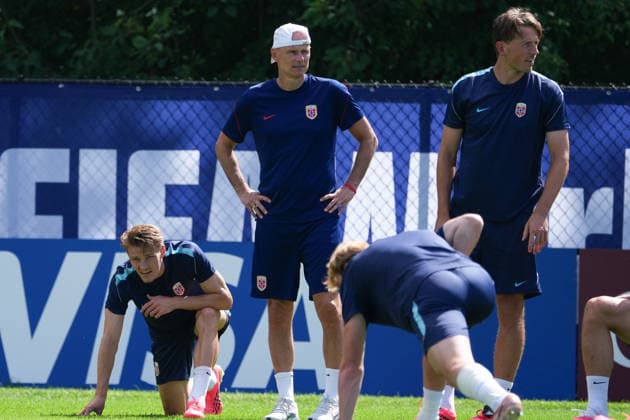 (260616) -- BOSTON, June 16, 2026 -- Players of Norway attend a training session ahead of the group I stage match against Iraq at the FIFA World Cup, WM, Weltmeisterschaft, Fussball 2026 in Boston, the United States, June 15, 2026. ) (SP)U.S.-BOSTON-FOOTBALL-FIFA WORLD CUP-TEAM NORWAY-TRAINING HuangxZongzhi 