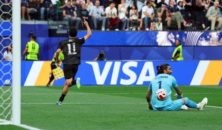 (260616) -- LOS ANGELES, June 16, 2026 -- Elijah Just (L) of New Zealand celebrates his score during the group G match between Iran and New Zealand at the 2026 FIFA World Cup, WM, Weltmeisterschaft, Fussball at Los Angeles Stadium in Los Angeles, the United States, June 15, 2026. ) (SP)U.S.-LOS ANGELES-FOOTBALL-FIFA WORLD CUP-GROUP G-IRN VS NZL BaixXuefei 