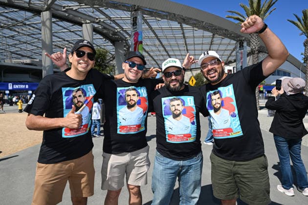 Tim Payne fans. New Zealand All Whites v IR Iran, Group G football match of the FIFA World Cup, WM, Weltmeisterschaft, Fussball 2026 at Los Angeles Stadium, Los Angeles, USA on Monday 15 June 2026. Photo: Andrew Cornaga Los Angeles New Zealand Copyright: xAndrewxCornaga x