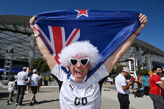 New Zealand All Whites fan, New Zealand All Whites v IR Iran, Group G football match of the FIFA World Cup, WM, Weltmeisterschaft, Fussball 2026 at Los Angeles Stadium, Los Angeles, USA on Monday 15 June 2026. Photo: Andrew Cornaga Los Angeles New Zealand Copyright: xAndrewxCornaga x