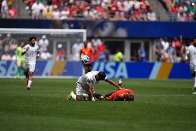 Belgium and Egypt draw in FIFA World Cup, WM, Weltmeisterschaft, Fussball Group G match Belgium and Egypt draw in FIFA World Cup Group G match SEATTLE, WASHINGTON, USA JUNE 15, 2026: Players of Belgium and Egypt compete during the FIFA World Cup 2026 Group G match at Seattle Stadium on June 15, 2026, in Seattle, Washington. Egypt and Belgium shared the points in their opening match of the tournament, drawing 1-1 in a closely contested encounter. Photo by Mohamed Gamal Tageldin JNA Press Photo by Mohamed Gamal Tageldin JNA Press via Nexpher Images Seattle Seattle imago images 0859218313