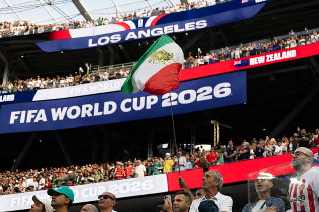 June 15, 2026, Los Angeles, California, USA: A soccer fan waves a flag during the FIFA World Cup, WM, Weltmeisterschaft, Fussball Group G soccer match between the IR Iran and the New Zealand at SoFi Stadium in Inglewood, Calif., Monday, June 15, 2026. World Cup 2026: IR Iran 2:2 New Zealand  - ZUMAc68_ 20260615_zaf_c68_053 Copyright: xRingoxChiux
