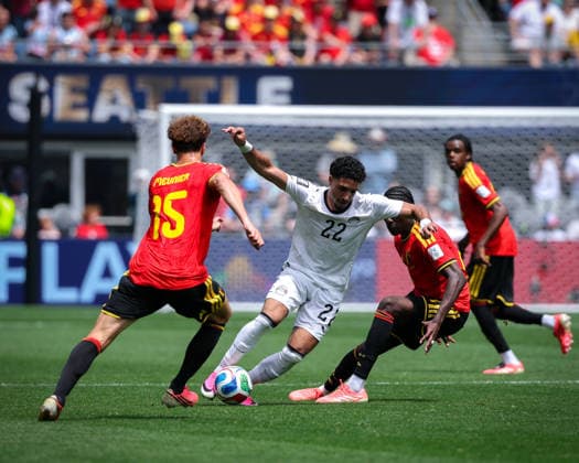 Belgium v Egypt: Group G - FIFA World Cup, WM, Weltmeisterschaft, Fussball 2026 Omar Marmoush of Egypt during the first half of the FIFA World Cup 2026 Group G match between Belgium and Egypt at Seattle Stadium on June 15, 2026 in Seattle, Washington. Seattle Washington United States Copyright: xMohamedxTageldinx