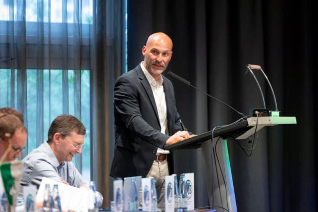 Paul Manthey, Member of the Supervisory Board of VfB Lübeck; Extraordinary General Meeting regarding the spin-off into a limited liability company (GmbH); Soccer; Regionalliga Nord; June 26, 2015; Lübeck, Schleswig-Holstein, Germany,detected_source_language Copyright: xAgentur54GradÂ°x xFelixxKoenigx