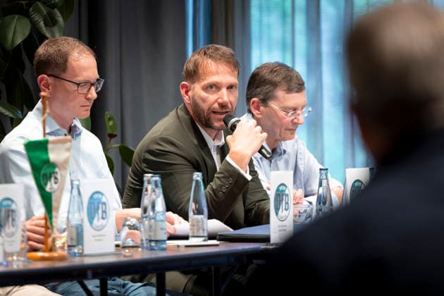 Dr. Dieter Gudel, Board Member of VfB Lübeck; Extraordinary General Meeting regarding the spin-off into a limited liability company (GmbH); Soccer; Regionalliga Nord; June 26, 2015; Lübeck, Schleswig-Holstein, Germany,detected_source_language Copyright: xAgentur54GradÂ°x xFelixxKoenigx