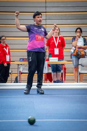 The boccia competitions at the Special Olympics National Games will take place on Tuesday, June 16, 2026, at the Joachim Deckarm Hall in Saarbrücken. Pictured is Elias Hussain from the team at the AWO Special Education School at Ökosee.,detected_source_language bub