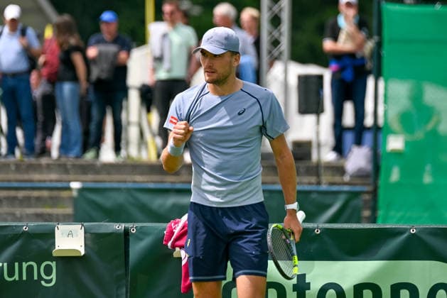 Raphael Collignon (BEL) celebrates at the TERRA WORTMANN Open 2026, Tennis, ATP, Mens 500, Tournament, Main Draw, June 16, 2026, TERRA WORTMANN Open 2026, Tennis, ATP, Mens 500, Tournament, Main Draw, June 16, 2026, Indoor,detected_source_language Copyright: xEibner-Pressefoto RobertxGertzenx EP_RGN