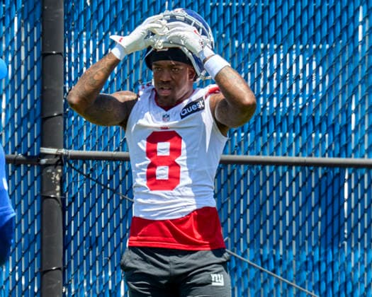 New York Giants safety Jevon Holland (8) during minicamp held at the Quest Diagnostics Training Center in East Rutherford, New Jersey. CSM NFL, American Football Herren, USA 2026: NY Giants Minicamp June 09  - ZUMAc04_ 20260616_zma_c04_010 Copyright: xDuncanxWilliamsx