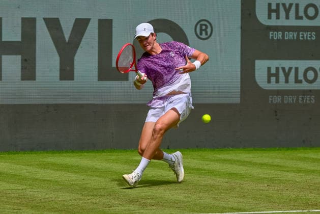 Joao Fonseca (BRA) hits a forehand at the TERRA WORTMANN Open 2026, Tennis, ATP, Mens 500, Tournament, Main Draw, June 16, 2026, TERRA WORTMANN Open 2026, Tennis, ATP, Mens 500, Tournament, Main Draw, June 16, 2026, Indoor,detected_source_language Copyright: xEibner-Pressefoto RobertxGertzenx EP_RGN