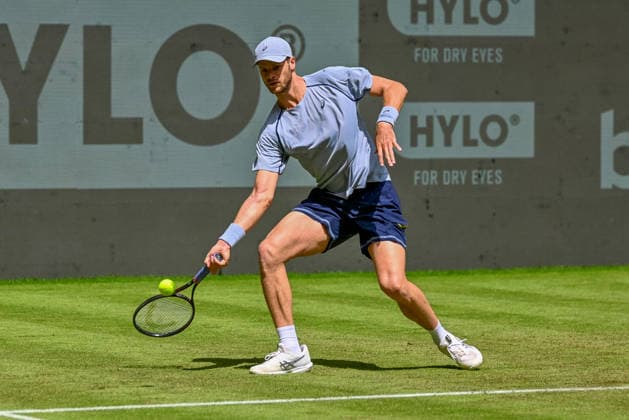 Yannick Hanfmann (GER) hits a forehand shot at the TERRA WORTMANN Open 2026, Tennis, ATP, Mens 500, Tournament, Main Draw, June 16, 2026, TERRA WORTMANN Open 2026, Tennis, ATP, Mens 500, Tournament, Main Draw, June 16, 2026, Indoor,detected_source_language Copyright: xEibner-Pressefoto RobertxGertzenx EP_RGN