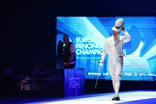 Escrime championnat d Europe PHOTOPQR LE COURRIER PICARD Haslin ; Antony ; 16 06 2026 ; 16 06 26 Championnat d Europe d escrime - épée hommes David Van Nunnen (Beauvais - Pays Bas) vs Ian Huri (Sui) 32èmes de finale Photo Fred Haslin European fencing championship in Antony, France, on June 16, 2026 Antony 92 France  Copyright: xPHOTOPQR LExCOURRIERxPICARD MAXPxHaslinx 20260616LCP7020 20260616LCP7020