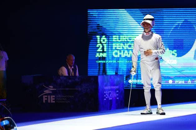 Escrime championnat d Europe PHOTOPQR LE COURRIER PICARD Haslin ; Antony ; 16 06 2026 ; 16 06 26 Championnat d Europe d escrime - épée hommes David Van Nunnen (Beauvais - Pays Bas) vs Ian Huri (Sui) 32èmes de finale Photo Fred Haslin European fencing championship in Antony, France, on June 16, 2026 Antony 92 France  Copyright: xPHOTOPQR LExCOURRIERxPICARD MAXPxHaslinx 20260616LCP7019 20260616LCP7019