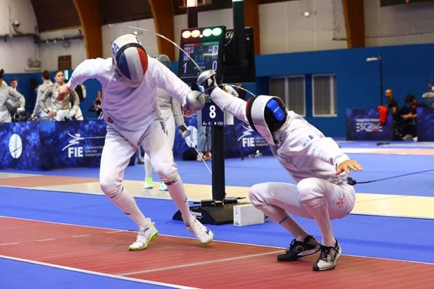 Escrime championnat d Europe PHOTOPQR LE COURRIER PICARD Haslin ; Antony ; 16 06 2026 ; 16 06 26 Championnat d Europe d escrime - épée hommes Paul Fortin (France) vs Flavio Giannotte (Lux) 32èmes de finale Photo Fred Haslin European fencing championship in Antony, France, on June 16, 2026 Antony 92 France  Copyright: xPHOTOPQR LExCOURRIERxPICARD MAXPxHaslinx 20260616LCP7027 20260616LCP7027
