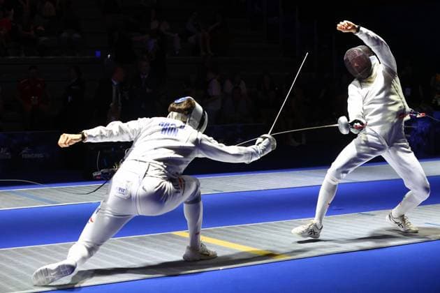 Escrime championnat d Europe PHOTOPQR LE COURRIER PICARD Haslin ; Antony ; 16 06 2026 ; 16 06 26 Championnat d Europe d escrime - épée hommes Miguel Frazao (Beauvais Portugal) vs David Nagy (Hun) 32èmes de finale Photo Fred Haslin European fencing championship in Antony, France, on June 16, 2026 Antony 92 France  Copyright: xPHOTOPQR LExCOURRIERxPICARD MAXPxHaslinx 20260616LCP7026 20260616LCP7026