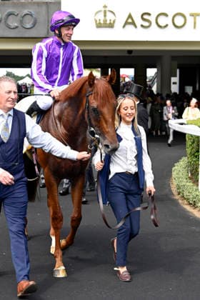 June 16, 2026, Ascot, Windsor, GBR Great Barrier Reef with Wayne Lordan aboard after winning the Coventry Stakes at Ascot Racecourse Horse, Jockey, Great Barrier Reef, Lordan, Victory 260616C909ROYAL ASCOT JPG,detected_source_language