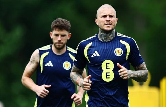 Lyndon Dykes of Scotland Scotland Training and press conference, PK, Pressekonferenz 2026 FIFA World Cup, WM, Weltmeisterschaft, Fussball Football, Atrium Health Performance Park, Charlotte, USA - 16 Jun 2026Charlotte Atrium Health Performance Park United States of America EDITORIAL USE ONLY No use with unauthorised audio, video, data, fixture lists, club league logos or live services. Online in-match use limited to 120 images, no video emulation. No use in betting, games or single club league player publications.  Copyright: xMichaelxZemanek Shutterstockx 16928907az