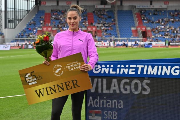 Javelin Thrower Adriana Vilagos of Serbia wins during the Golden Spike Ostrava 2026 - World Athletics Continental Tour Gold, in Ostrava, Czech Republic, on June 15, 2026. (CTKxPhoto JaroslavxOzana) CTKPhotoP2026061607313  CTKPhotoP2026061607313