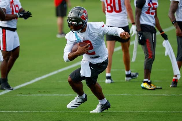 June 16, 2026, Tampa, Florida, USA: Tampa Bay Buccaneers wide receiver Emeka Egbuka (2) runs after he catches a pass during mandatory mini-camp at the AdventHealth Training Center in Tampa on Tuesday, June 16, 2026. Tampa USA - ZUMAs70_ 0859278626st Copyright: xJeffereexWoox