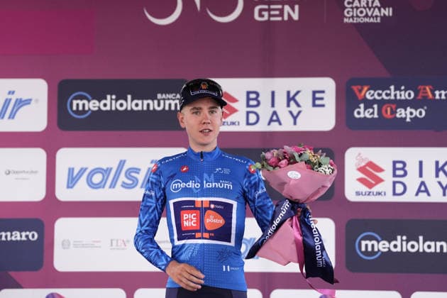 The blue jersey Belgium s Matteo Vanhuffel of Development Team Picnic PostNL during Stage 3 of the Giro Next Gen 2026, from Sibari to Villa d Agri di Marsicovetere, Italy, Tuesday, June 16, 2026.  Copyright: xMassimoxPaolone LaPressex