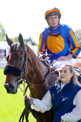 June 16, 2026, Ascot, Windsor, GBR Mission Central with Ryan Moore aboard after winning the King Charles III Stakes at Ascot Racecourse Horse, Jockey, Mission Central, Moore, Victory 260616D534ROYAL ASCOT JPG,detected_source_language