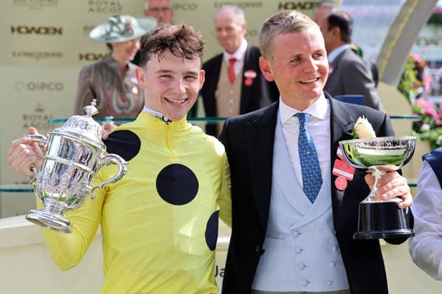 June 16, 2026, Ascot, Windsor, GBR Portrait of jockey Billy Loughnane and trainer George Boughey after winning the St. Jamess Palace Stakes at Ascot Racecourse Jockey, Loughnane, Victory, Trainer, Boughey, Portrait, Portraet 260616D563ROYAL ASCOT JPG,detected_source_language
