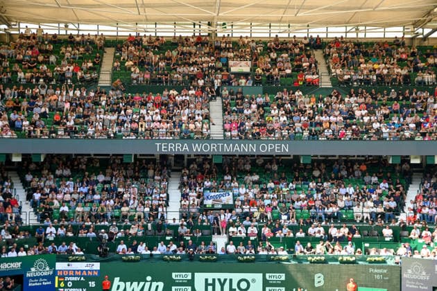 heristo Arena, Center Court, with the logo of the Terra Wortmann Open TERRA WORTMANN Open 2026, Tennis, ATP, Mens 500, Tournament, Main Draw, June 16, 2026, TERRA WORTMANN Open 2026, Tennis, ATP, Men’s 500, Tournament, Main Draw, June 16, 2026, Indoor,detected_source_language Copyright: xEibner-Pressefoto RobertxGertzenx EP_RGN