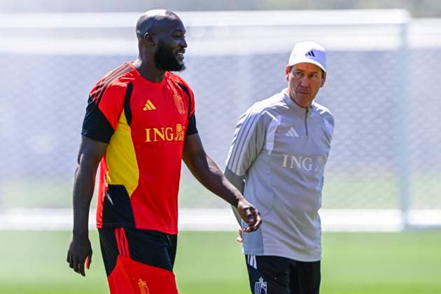 Belgian national football team - FIFA World Cup, WM, Weltmeisterschaft, Fussball 2026 - media activities 16-06-26 RENTON, UNITED STATES OF AMERICA - JUNE 16 : Lukaku Romelu forward of Belgium, Garcia Rudi head coach of Belgium pictured during a friendly match between Belgium and the Seattle Sounders FC at the training facilities of the Belgian national football team during the FIFA World Cup 2026 on June 16, 2026 in Renton, United States of America, 16-06-26 Renton United States of America  Copyright: xNicoxVereeckenx