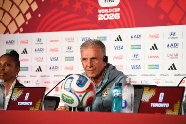 Ghana national team, Nationalteam press conferfence. FIFA World Cup, WM, Weltmeisterschaft, Fussball 2026 Group L match. Ghana National Team coach COACH CARLOS QUEIROZ during the press conference, PK, Pressekonferenz previous to the match to be played between the National Teams of Ghana and Panama. FIFA World Cup 2026 Group L, 16.06.26 Toronto Stadium in Toronto, Ontario, Canada. Photo Jose Campos PMEimages Toronto Ontario Canada Copyright: xJosexCamposx xPMEimagesx