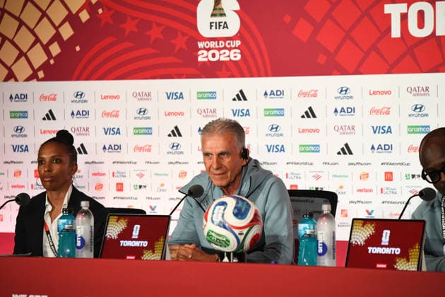 Ghana national team, Nationalteam press conferfence. FIFA World Cup, WM, Weltmeisterschaft, Fussball 2026 Group L match. Ghana National Team coach COACH CARLOS QUEIROZ during the press conference, PK, Pressekonferenz previous to the match to be played between the National Teams of Ghana and Panama. FIFA World Cup 2026 Group L, 16.06.26 Toronto Stadium in Toronto, Ontario, Canada. Photo Jose Campos PMEimages Toronto Ontario Canada Copyright: xJosexCamposx xPMEimagesx