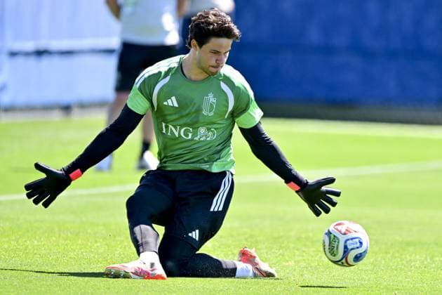 Belgium s goalkeeper Senne Lammens pictured during a training of Belgian national soccer team Red Devils, at the basecamp in Seattle, USA on Tuesday 16 June 2026, after their first game against Egypt at the FIFA World Cup, WM, Weltmeisterschaft, Fussball 2026. The match ended in a 1-1 draw. DIRKxWAEM  x177876252x