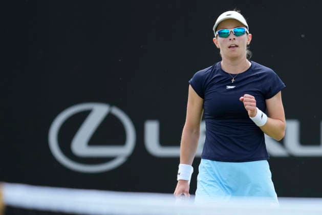 Lexus Nottingham Open - Day Two Katie Volynets of the United States competes during her Round of 32 singles match at the 2026 Lexus Nottingham Open Women s tennis tournament at the Nottingham Tennis Centre in Nottingham, England, on June 16, 2026. Nottingham Great Britain United Kingdom  Copyright: xOwenxHammondx originalFilename:hammond-notitle260616_nprfs.jpg