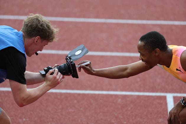 Sprinter Bayanda Walaza of South Africa wins 100m during the Golden Spike Ostrava 2026 - World Athletics Continental Tour Gold, in Ostrava, Czech Republic, on June 16, 2026. (CTKxPhoto PetrxSznapka) CTKPhotoP2026061609074  CTKPhotoP2026061609074